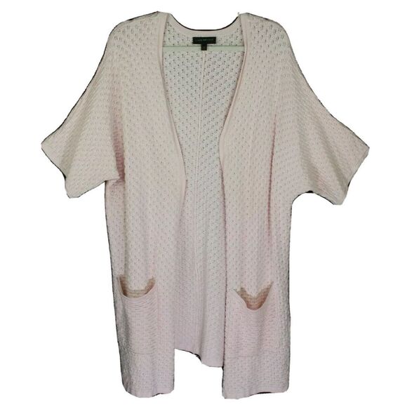 Lane Bryant Sweater 18 20 Pink Womens Cardigan Knit Pockets - Picture 1 of 5